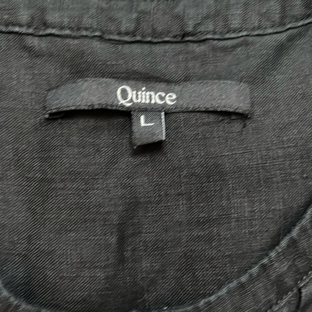 Quince Black Linen Sleeveless Shift Dress Size L - Picture 5 of 8